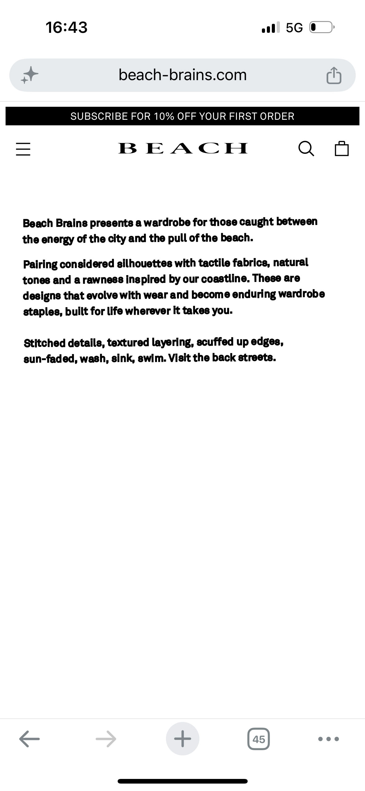 Adriano Orlando does the development for Beach Brains with Meide Engineering. Screenshot of the About page on Beach Brains.