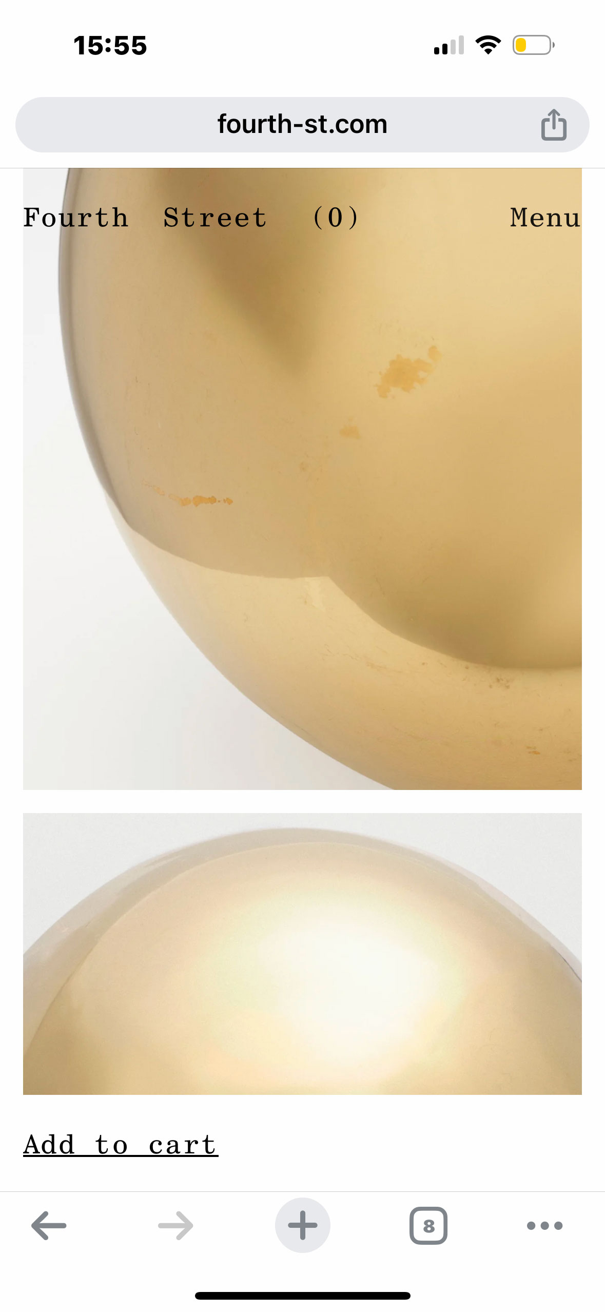 Adriano Orlando does the development for Fourth Street with Meide Engineering. Brass Egg Sculpture product page screenshot.