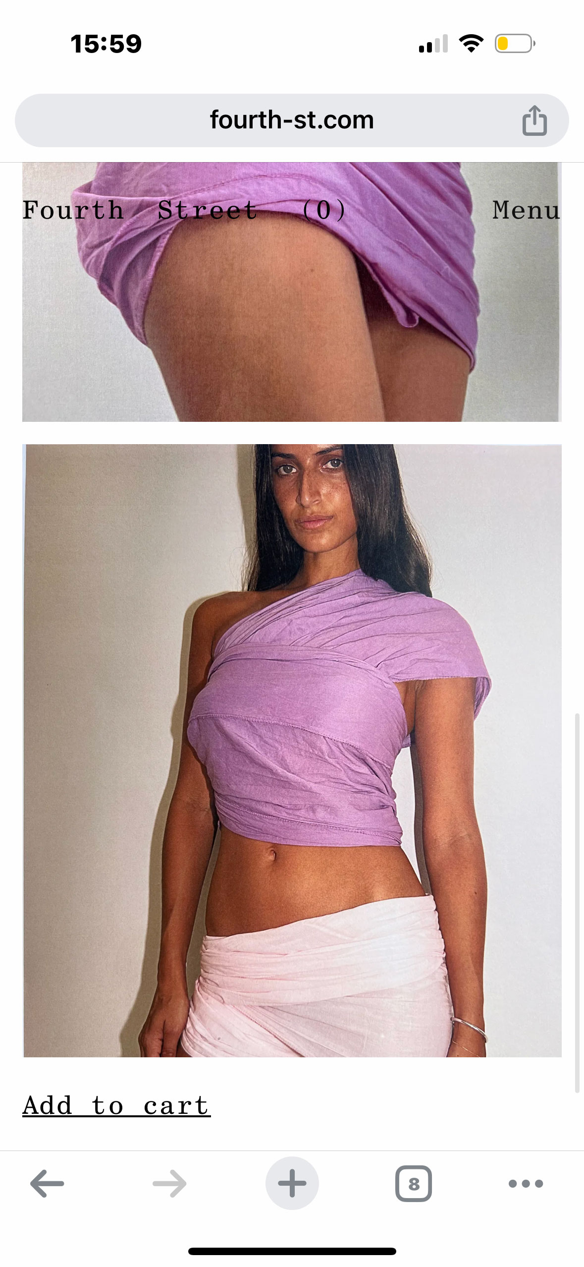 Adriano Orlando does the development for Fourth Street with Meide Engineering. Cotton Plum Sarong product page screenshot.